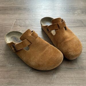 Birkenstock Boston Clog - Mink suede leather, size 40, soft footbed